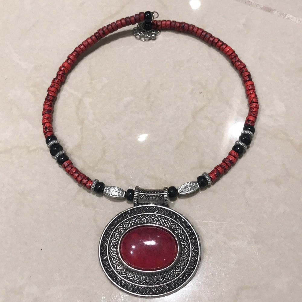 Handmade Sterling silver and bead necklace